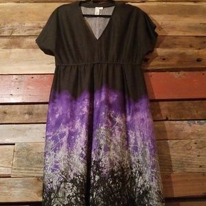 Dolman sleeve maxi with tree detail